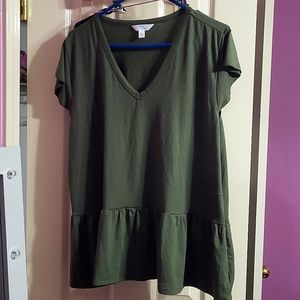 Green flowy v-neck top